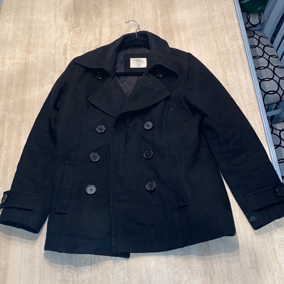 H&M Black Pea Coat - Picture 1 of 5
